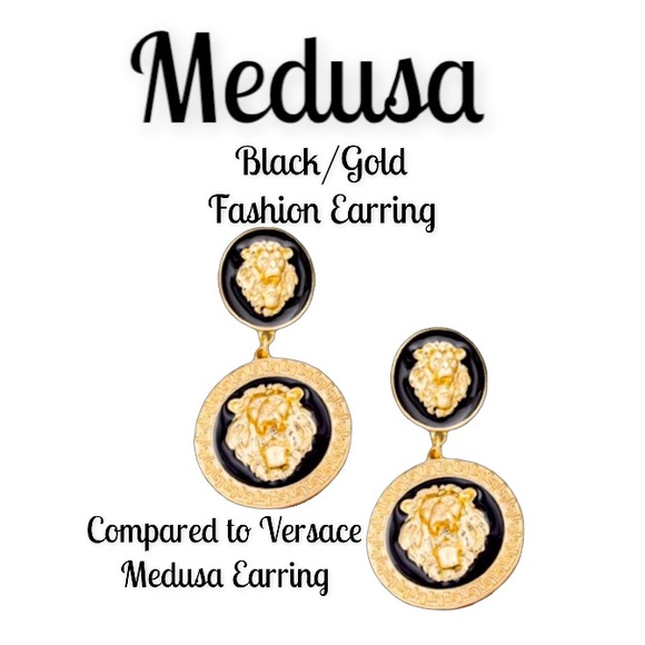 🆕Luxe ”Medusa” Black/Gold Fashion Statement Jewelry - Picture 6 of 8